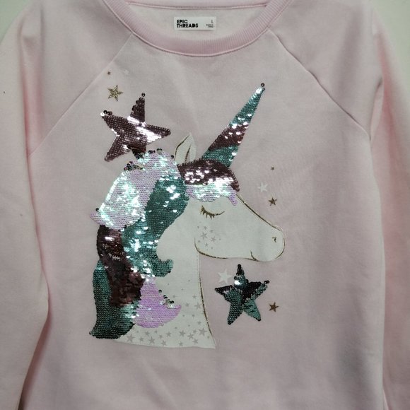 BNWT Epic Threads Girls Sweater Pink Size Large - Picture 3 of 3